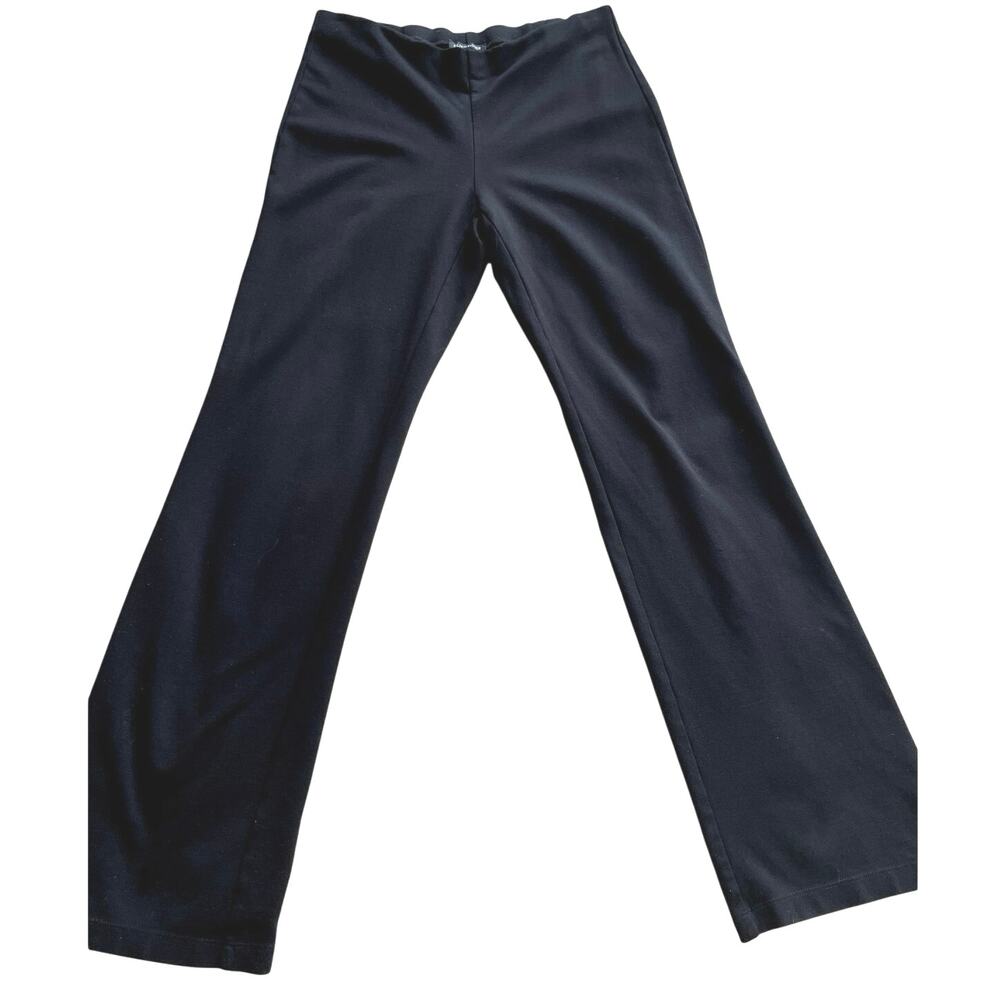 Eileen Fisher Black Pull On Straight Leg Ankle Pants Size Small Minimalist Boho